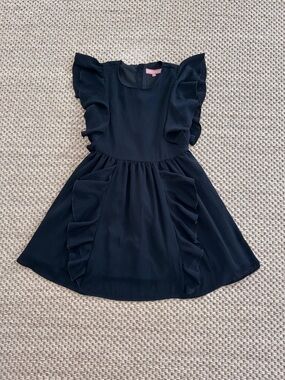 BCBG Girls Black Ruffled Crepe Dress - Classic Party Dress